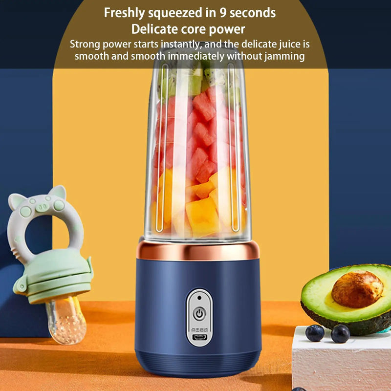 Portable Blender Electric Juicer Rechargeable Fruit Mixers USB Rechargeable Smoothie Mini Blender Multifunction Juice Maker