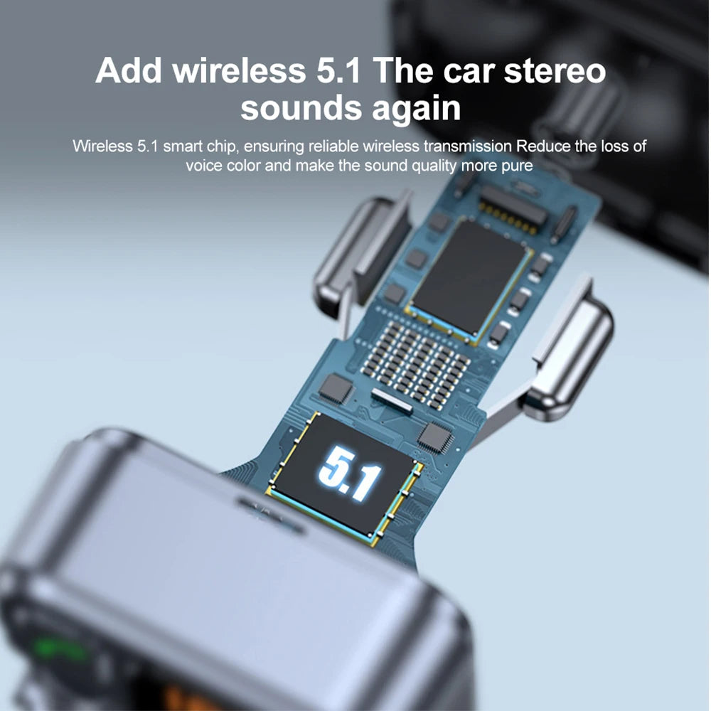 Bluetooth 5.1 Car FM Transmitter Car MP3 Stereo Music Player Handsfree 3.5mm Aux Wireless Car Kit 30W PD USB-C Fast Charger