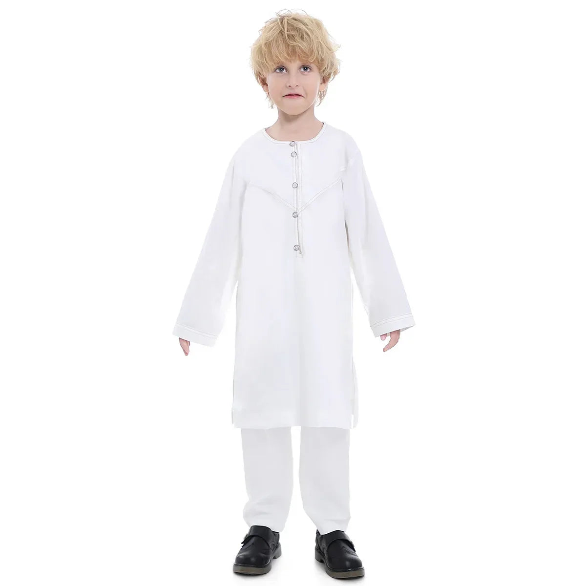 Boys Islamic Thobe – Kids Long Sleeve Traditional Robe