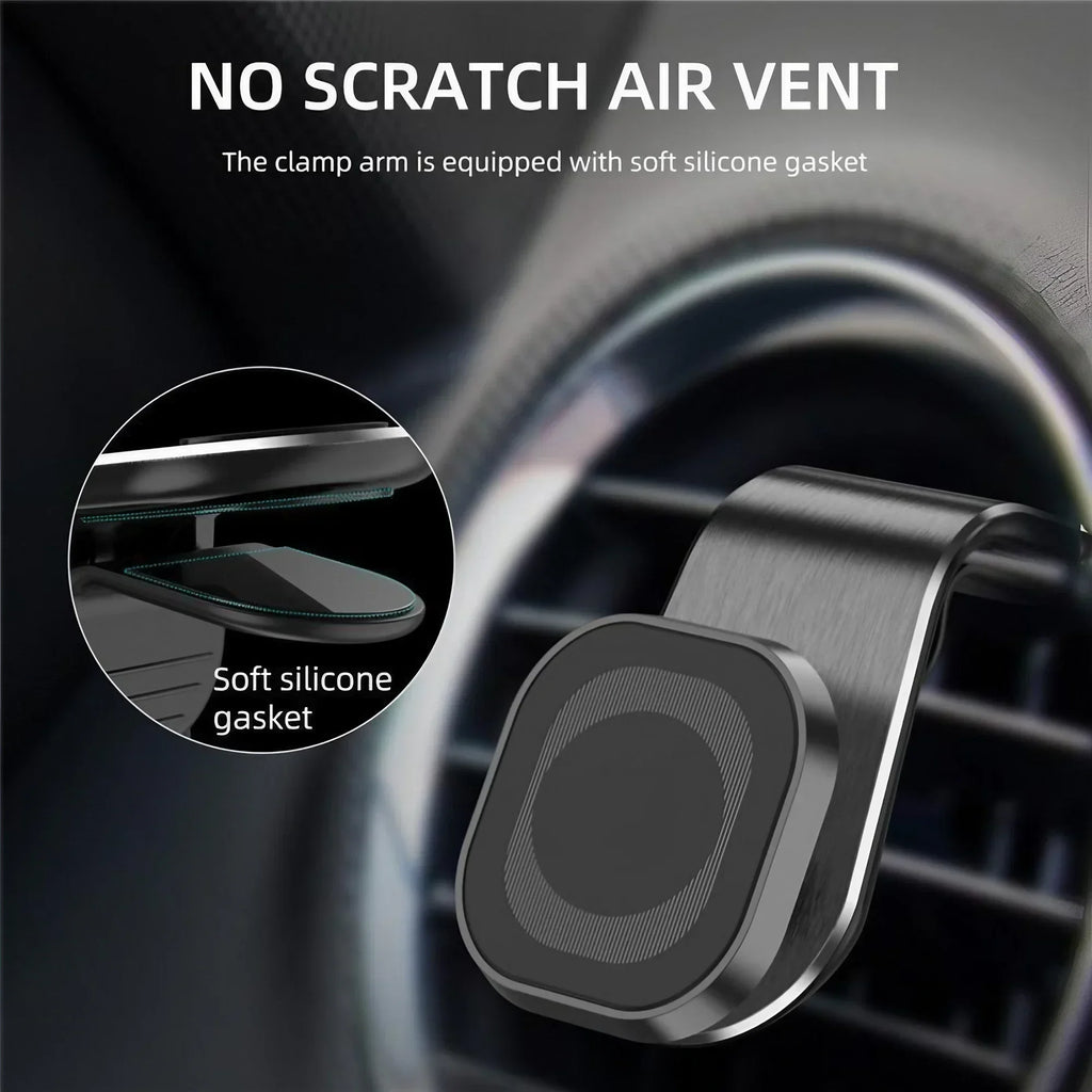 Magnetic Car Phone Mount - Strong L-Type Navigation Stand, 360° Rotation, Universal Fit for All Models, Holder for Smartphones