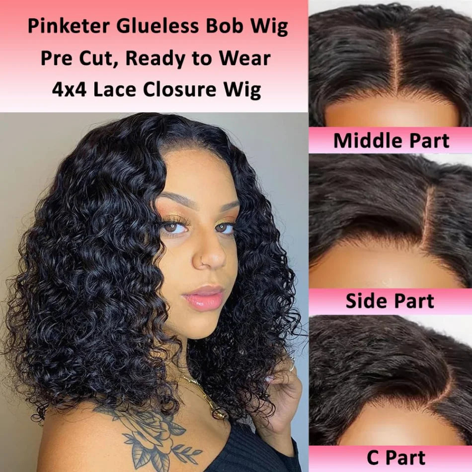 5X5 Hd Lace Closure Wig Bob Wigs Human Hair  250 Density Pre Plucked Pre Cut Pre Bleached Glueless Human Hair Wigs For Women