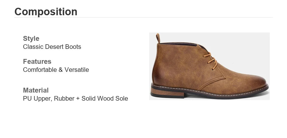 Boots Leather 2026 Retro Brand Comfortable Fashion Casual  Men Desert Boots