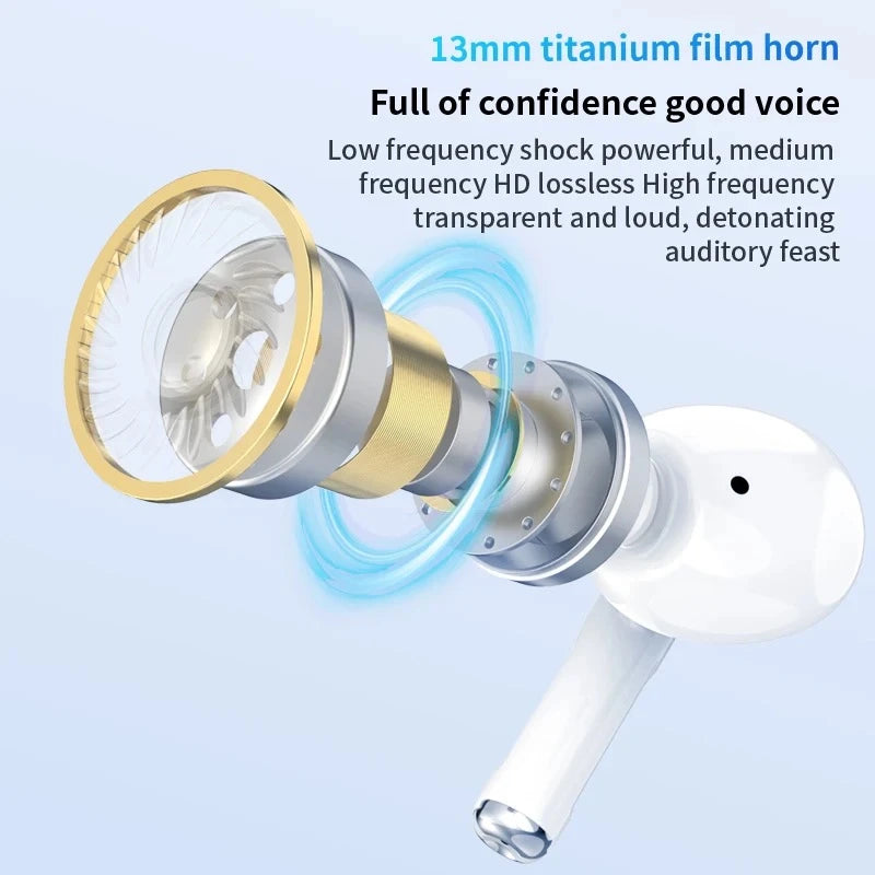 Bluetooth 5.3 Wireless Earbuds with Charging Case and Microphone