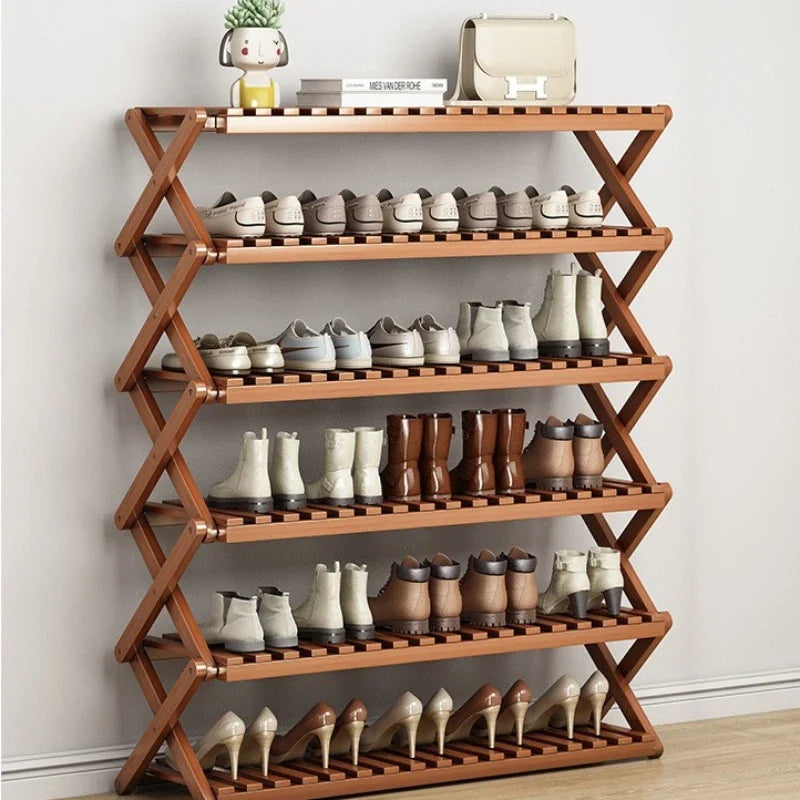 Foldable Multi-Level Shoe Rack – Space Saving Storage Organizer