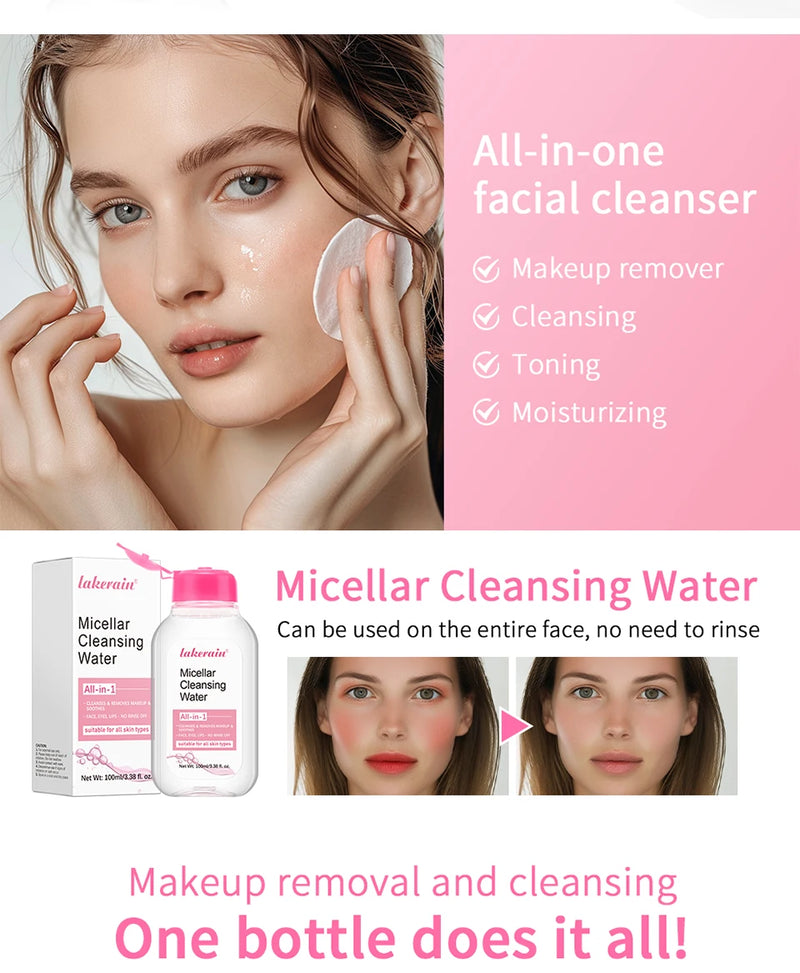 Micellar Cleansing Water Makeup Remover for Face and Eyes