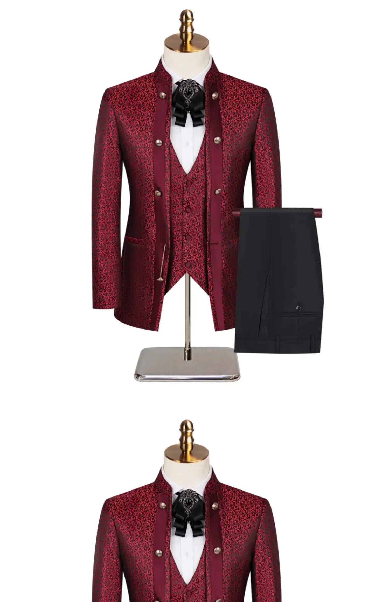 Men’s Slim-Fit Formal 3-Piece Suit Set