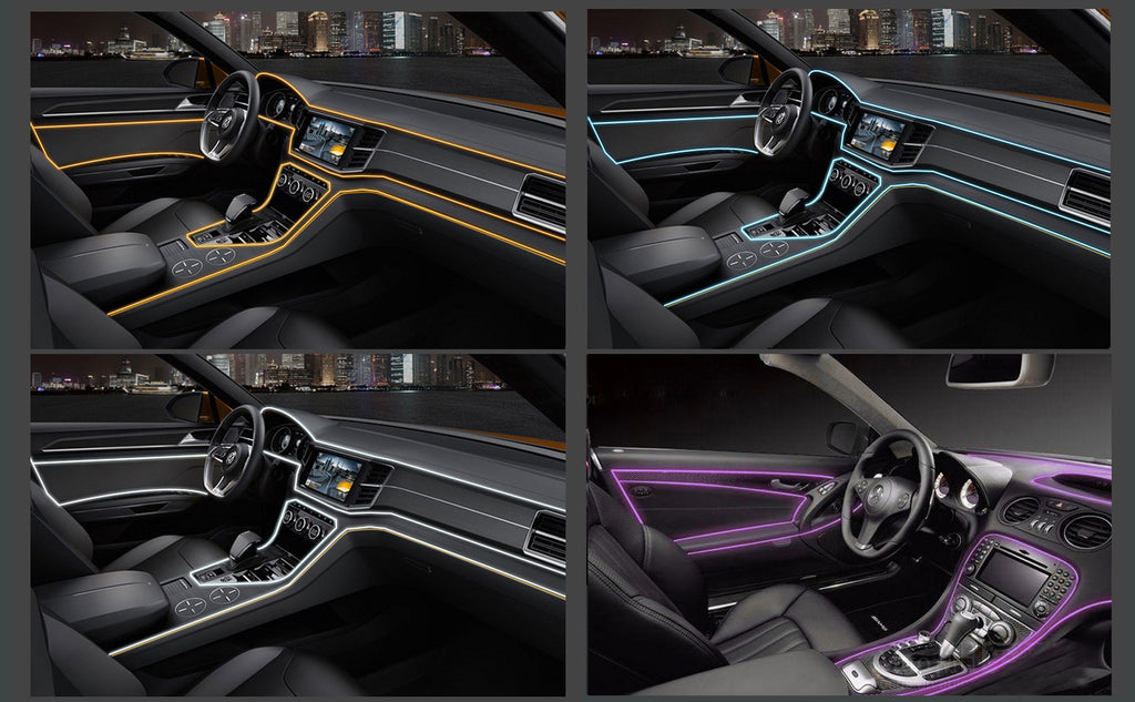 Car Interior Led Strip Light Neon EL Wiring Decorative Lamp For Auto Flexible Ambient Light USB Party Atmosphere