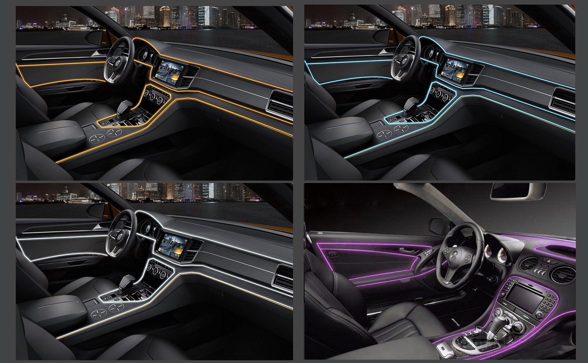 Car Interior Led Strip Light Neon EL Wiring Decorative Lamp For Auto Flexible Ambient Light USB Party Atmosphere