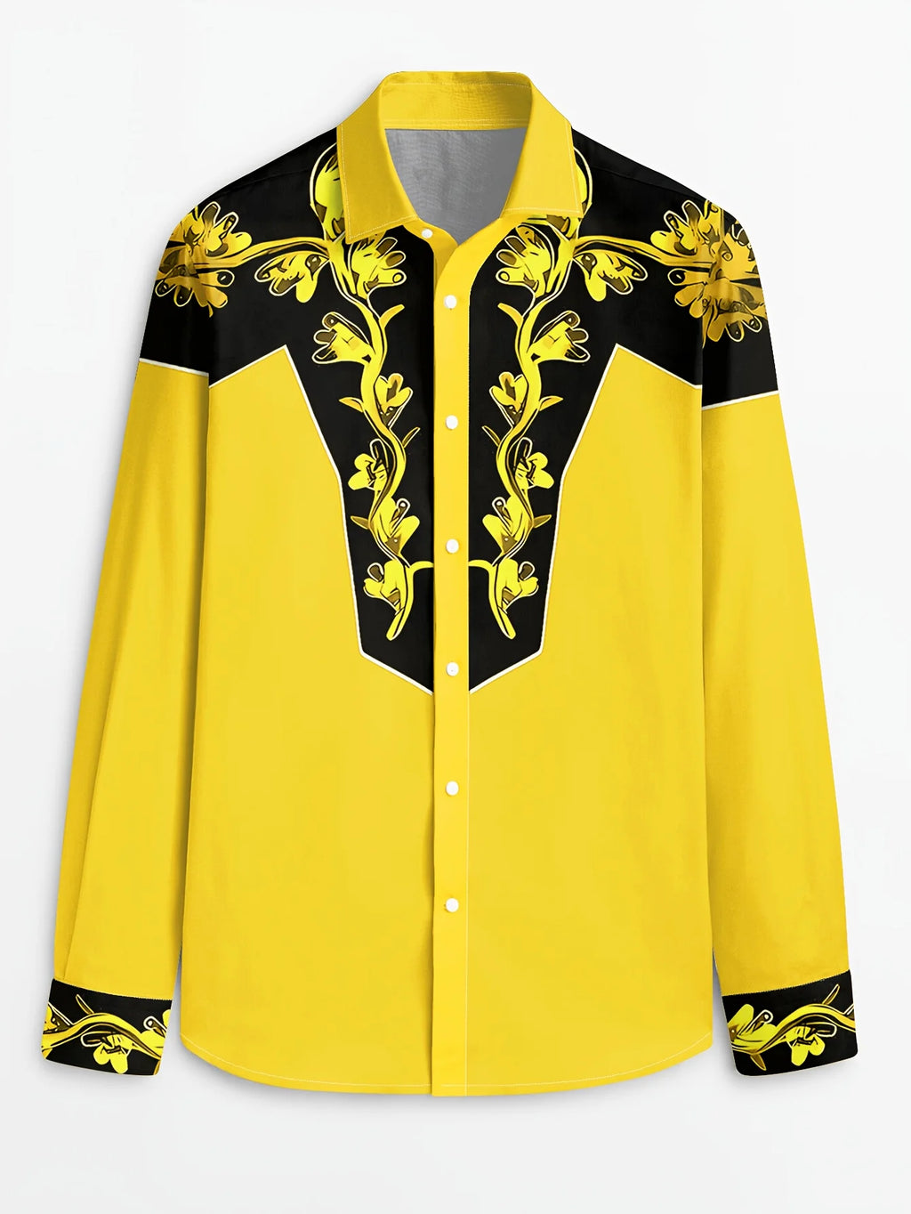 Men’s Printed Long Sleeve Dress Shirt