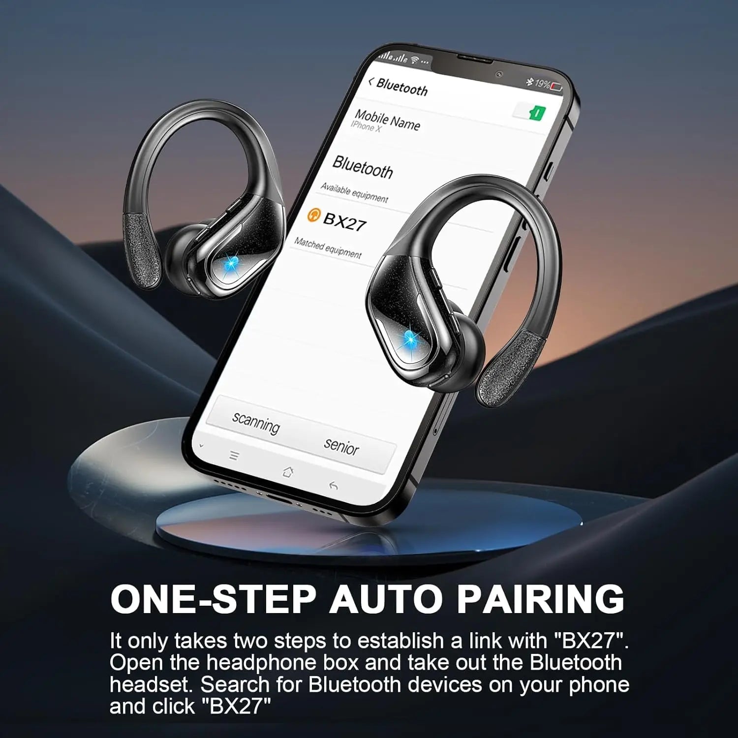 Bluetooth 5.3 Earphones IP7 Waterproof Wireless Headphones ENC Noise Cancelling Mic Deep Bass for Sports Workout Gym TWS In-Ear
