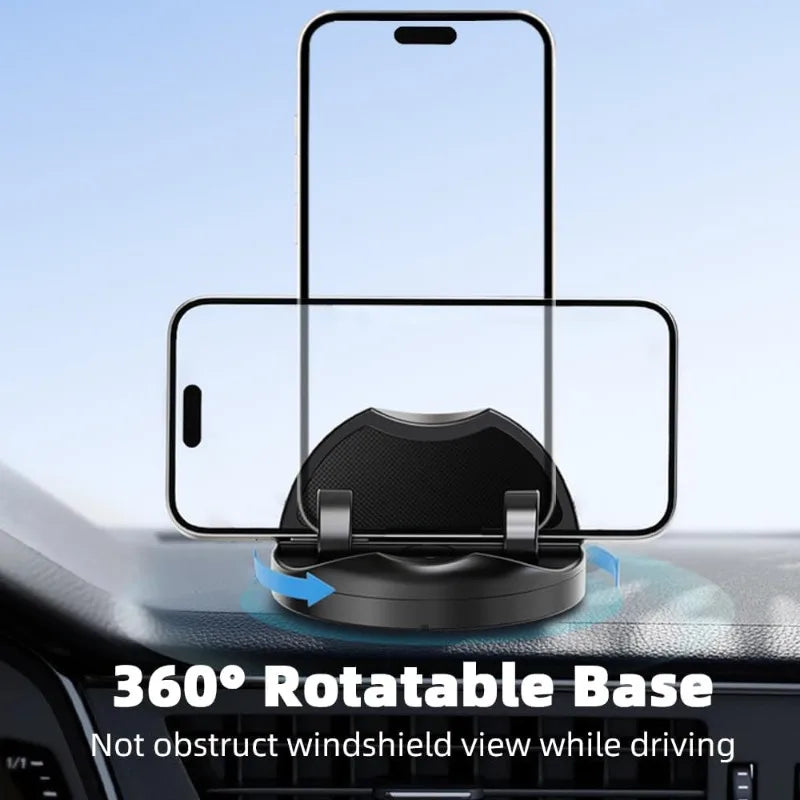 Ergonomic Car Mount with 360° Rotation - Easy One-Handed Operation for Your Smartphone