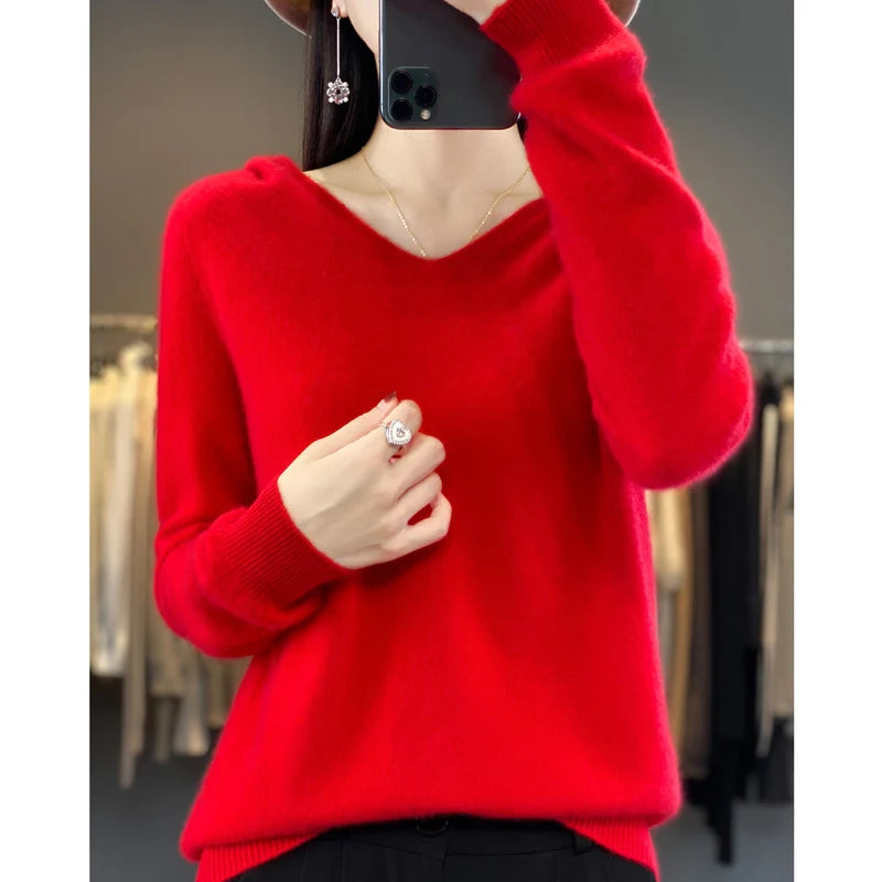 Women’s Loose Knit Sweater – Soft Heavyweight Pullover