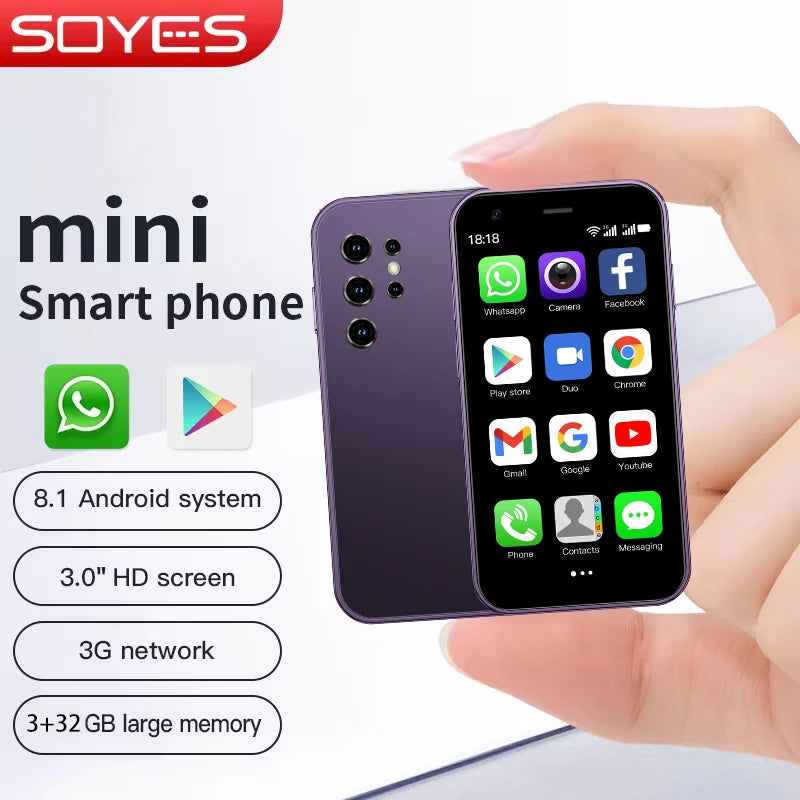 Mini Smartphones Android 8.1 Dual SIM 3.0'' HD 1000mAh Battery WIFI Bluetooth 3G Small Mobile Phone