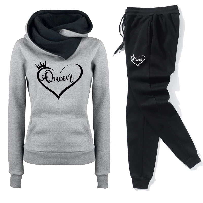 Women’s Hooded Tracksuit Set – Casual Long Sleeve Top & Jogger Pants Outfit