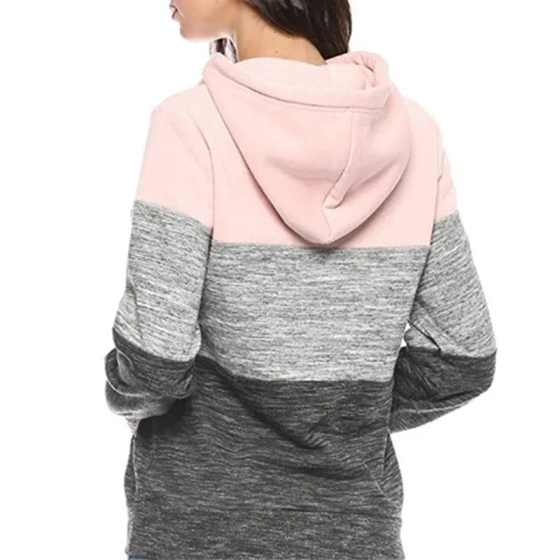 Women Tracksuit Printing Hooded Sweatshirt Sweat pant Color Block Versatile Casual Jogging Pullovers Sport Trousers Outfits
