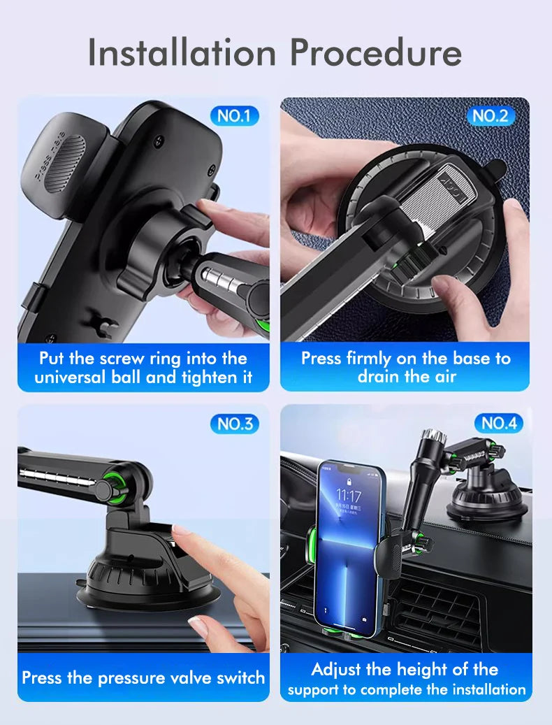 Windshield/Dashboard/Window Universal Suction Cup Phone Holder Suction Cup Car Phone Holder Mount with Sticky Gel Pad Compatib