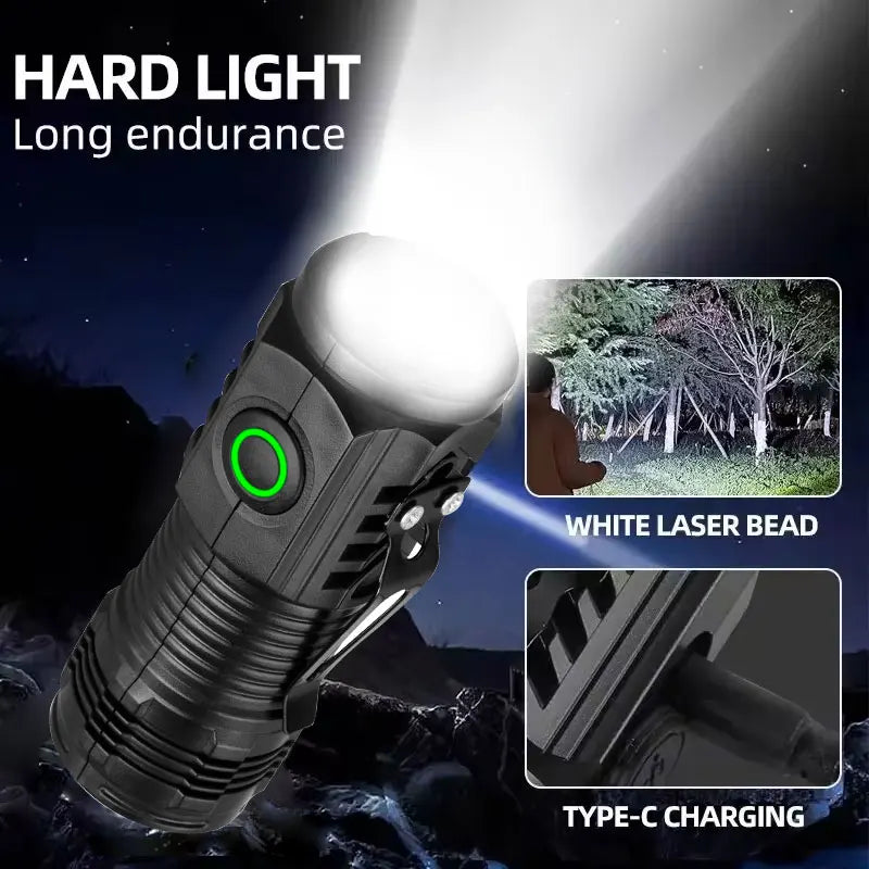 New Powerful Flashlight 3 Core LED Mini Tactical Flashlight Rechargeable High Power LED Torch Metal Pen Clip Hand Lamp