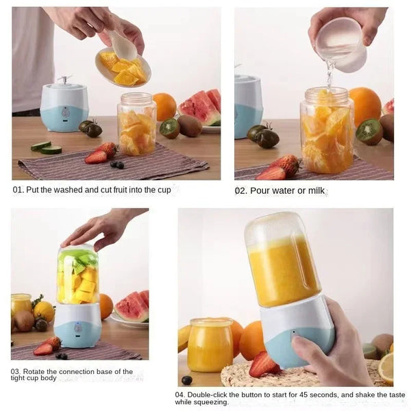 Mini Portable Blender – USB Rechargeable Juice Cup for Smoothies and Fruit Juices