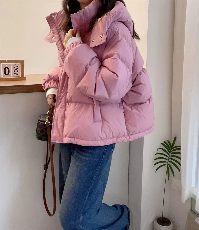 Women’s Winter Puffer Jacket – Warm Hooded Zip-Up Parka Coat
