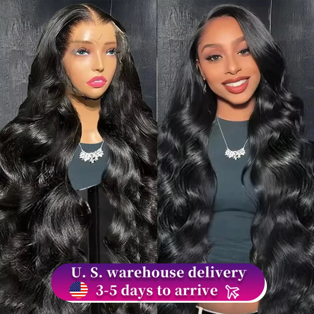 30 40 Inch Black 13x6 Hd Body Wave Lace Front Human Hair Wigs 13x4 Brazilian Lace Frontal Wig Human Hair Pre Plucked For Women
