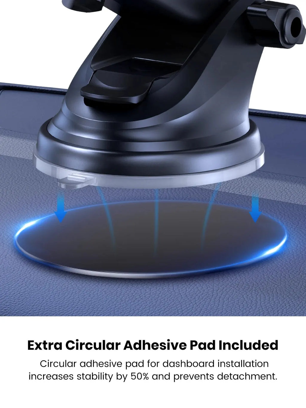 TOPK Magnetic Car Phone Mount; N52 Strong Magnet Dashboard Windshield Suction Cup Car Phone Holder Adjustable Telescopic Arm