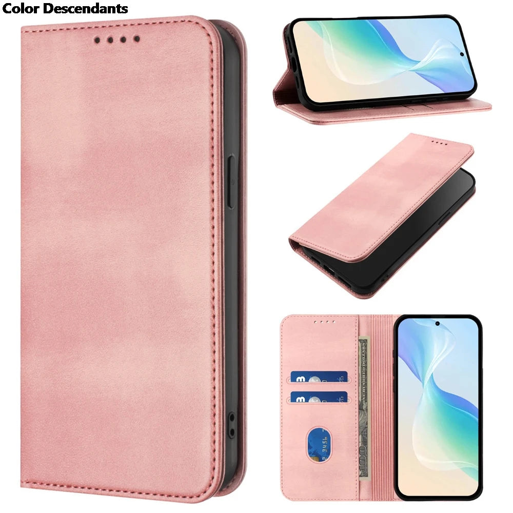Vintage Leather Case For Xiaomi Poco M7 Pro 5g X7 F7 X3 NFC X5 X6 F5 F6 Pro F7 F8 Ultra Card Holder Flip Wallet Book Cover Funda