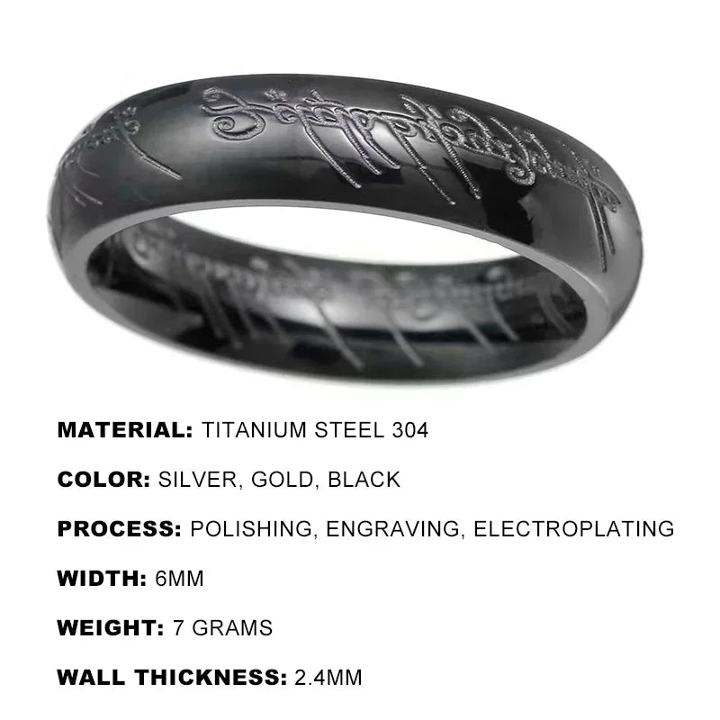 Language Rings for Unisex Fashion Accessories Stainless Steel Jewelry