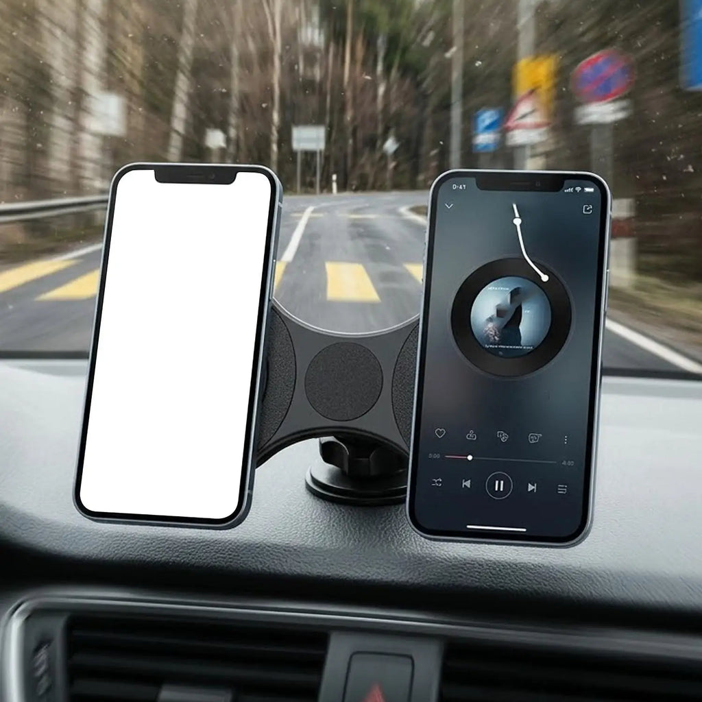 Mount Head Dual-Phone Magnetic Mount for Cars Accessory ABS N52 Magnetic Ring for Secure Attachment Universal Car Bracket
