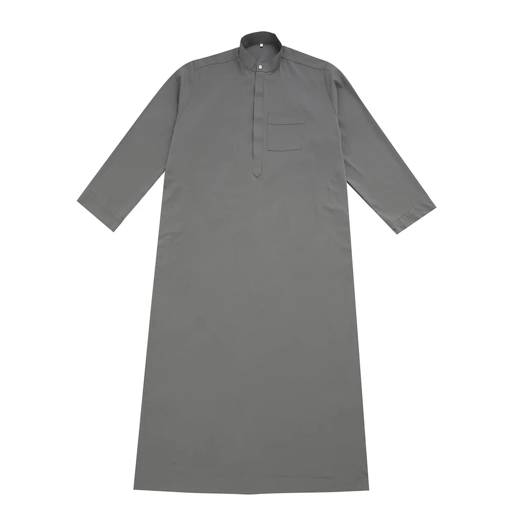 Men’s Muslim Abaya Kaftan Thobe – Long Sleeve Pullover Robe