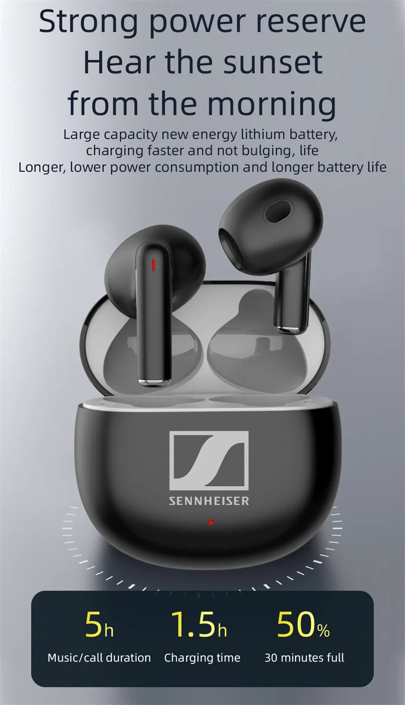 Compact Lightweight Wireless Bluetooth Earphones In-ear Ergonomic Stereo Headphones with Microphone Type-C Charging Case