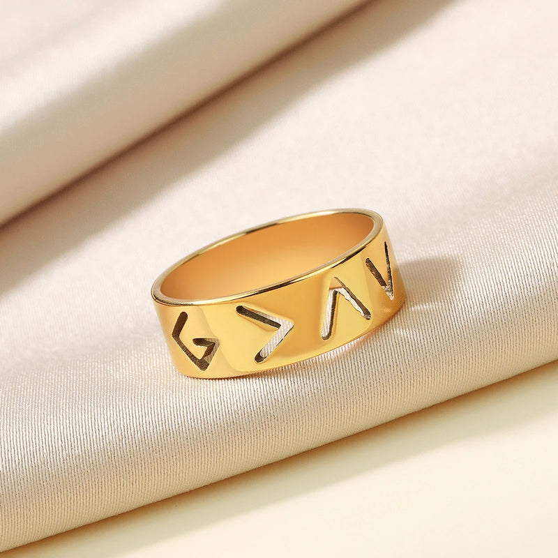 Unisex Stainless Steel Fashion Ring – Adjustable Geometric Design Band for Men & Women