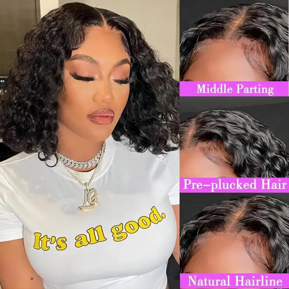 5X5 Hd Lace Closure Wig Bob Wigs Human Hair  250 Density Pre Plucked Pre Cut Pre Bleached Glueless Human Hair Wigs For Women