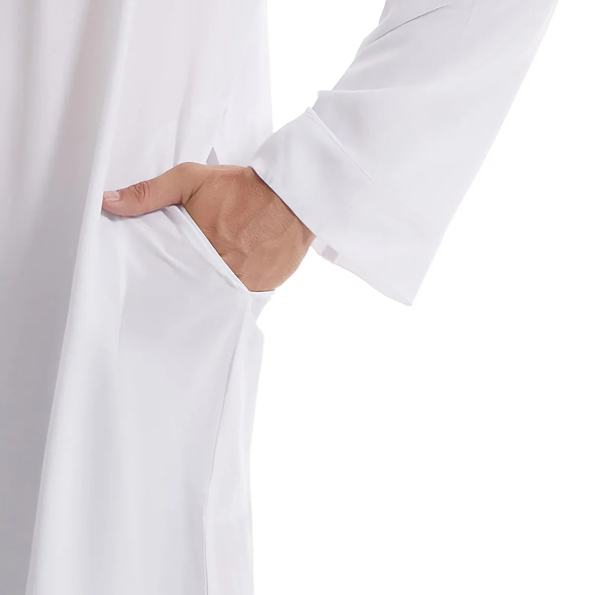 Men’s Muslim Abaya Kaftan Thobe – Long Sleeve Pullover Robe
