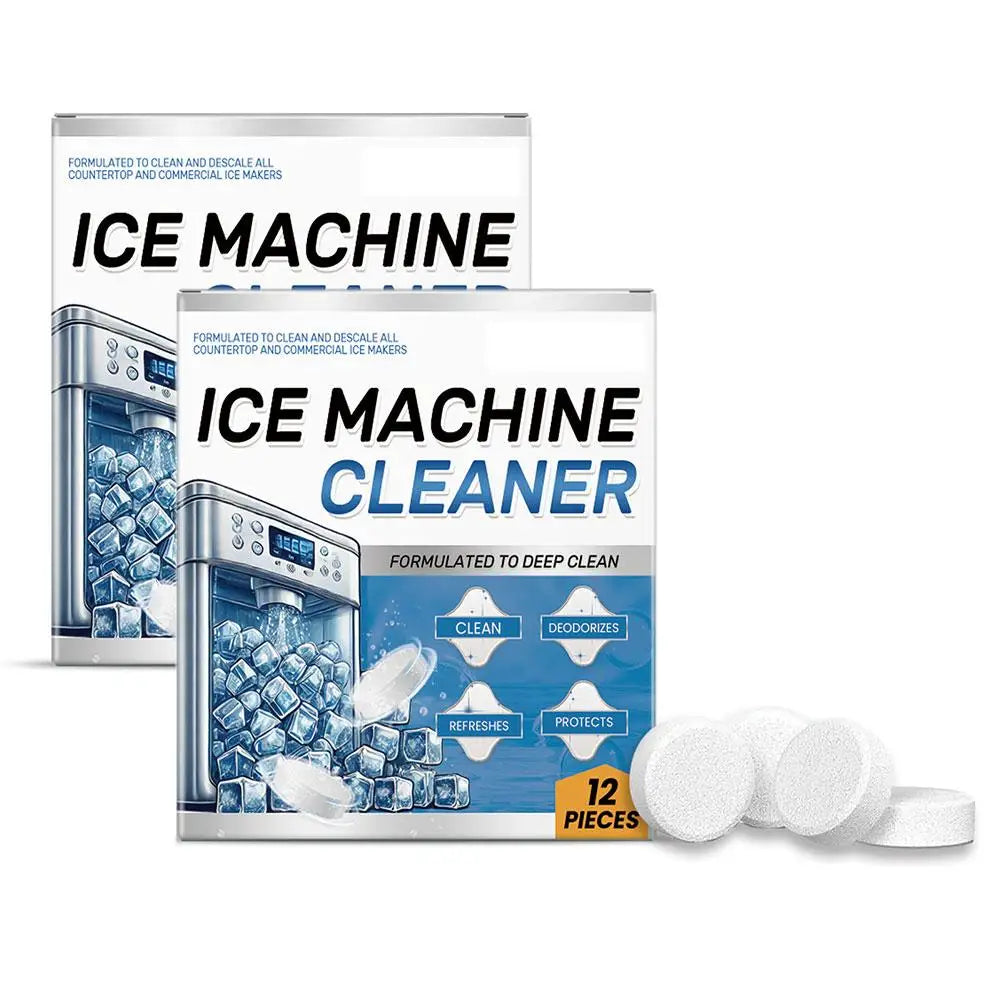 12pcs Ice Machine Cleaning Tablets Home Appliance Care Descaling Deodorizing Prolonging Ice Maker Lifespan Household Tool