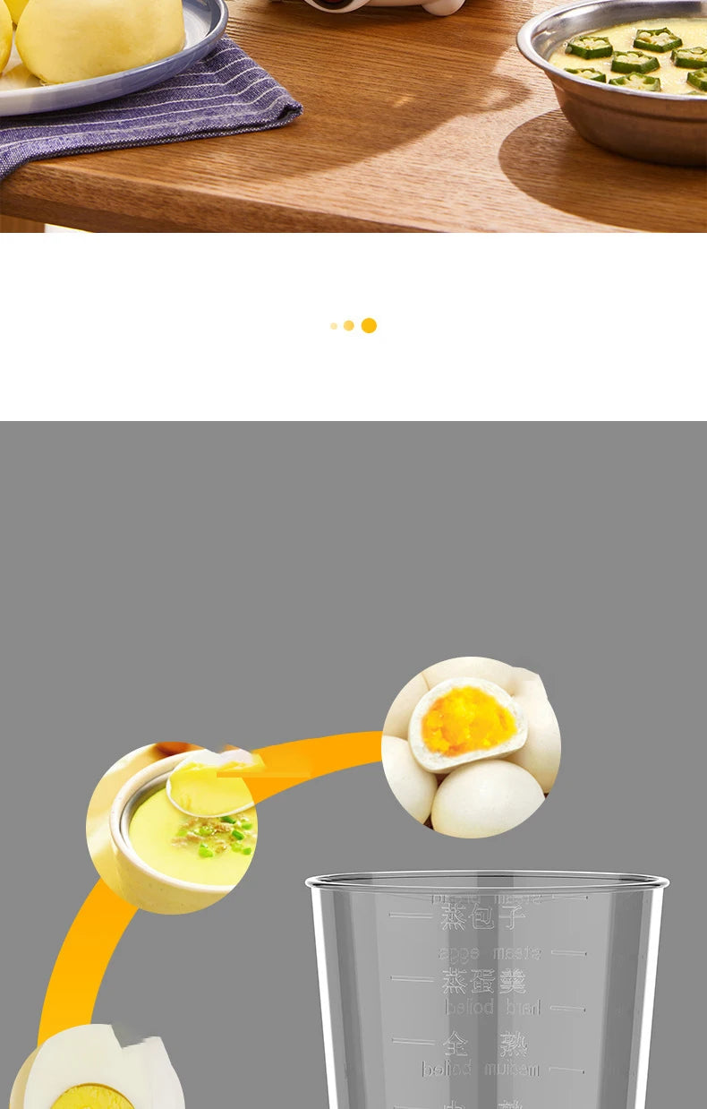 Smart White Egg Cooker Electric Multifunctional Mini Boiler Steamer Poacher for Kitchen Use - Plastic Housing 250W Power