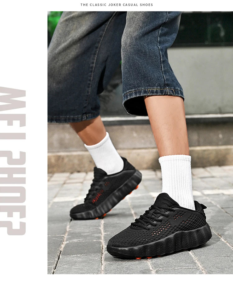 Men's Comfortable Casual Sneakers with Foot Sensing Massage Technology Women's Sports Breathable Lightweight Training Shoes