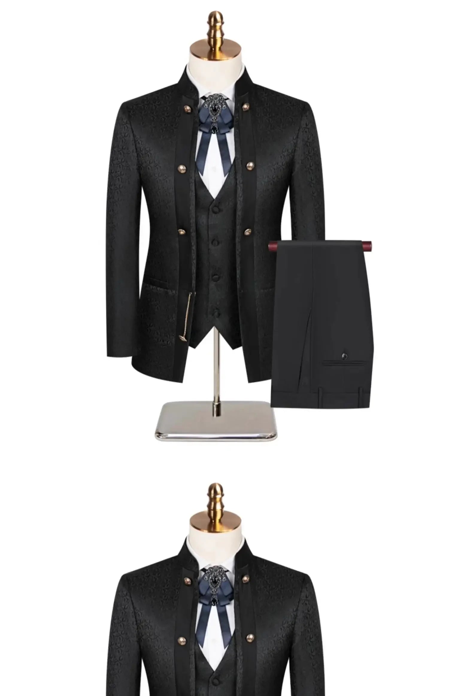 Men’s Slim-Fit Formal 3-Piece Suit Set