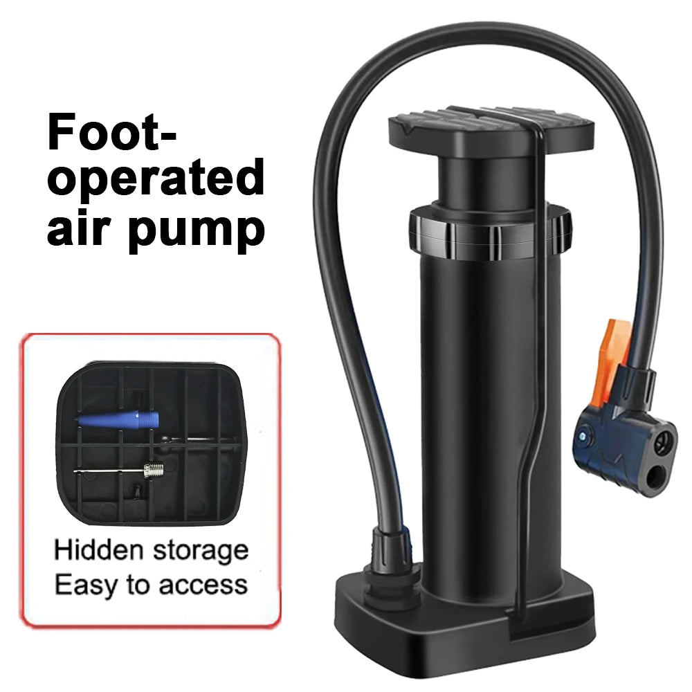 Bike Pump Portable Pedal Bicycle Foot Air Pump Bike Tire Inflator Schrader Presta Valve Cycling Tire Air Inflator Easy Carry