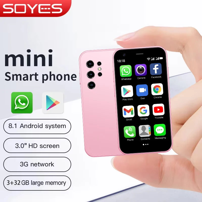 Mini Smartphones Android 8.1 Dual SIM 3.0'' HD 1000mAh Battery WIFI Bluetooth 3G Small Mobile Phone