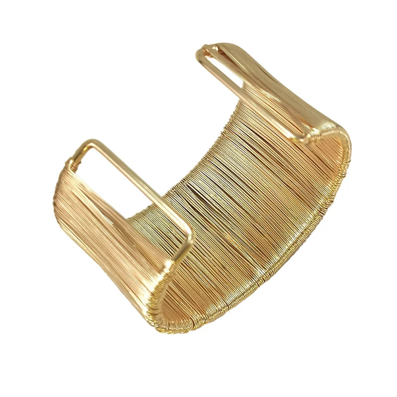 Women’s Wide Adjustable Cuff Bracelet – Gold-Tone Fashion Jewelry”