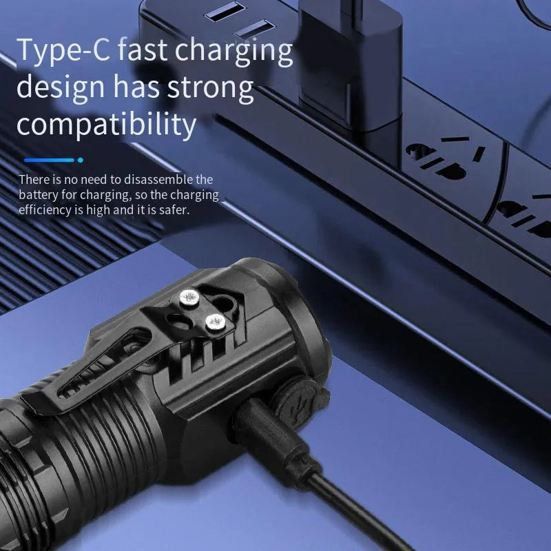 New Powerful Flashlight 3 Core LED Mini Tactical Flashlight Rechargeable High Power LED Torch Metal Pen Clip Hand Lamp