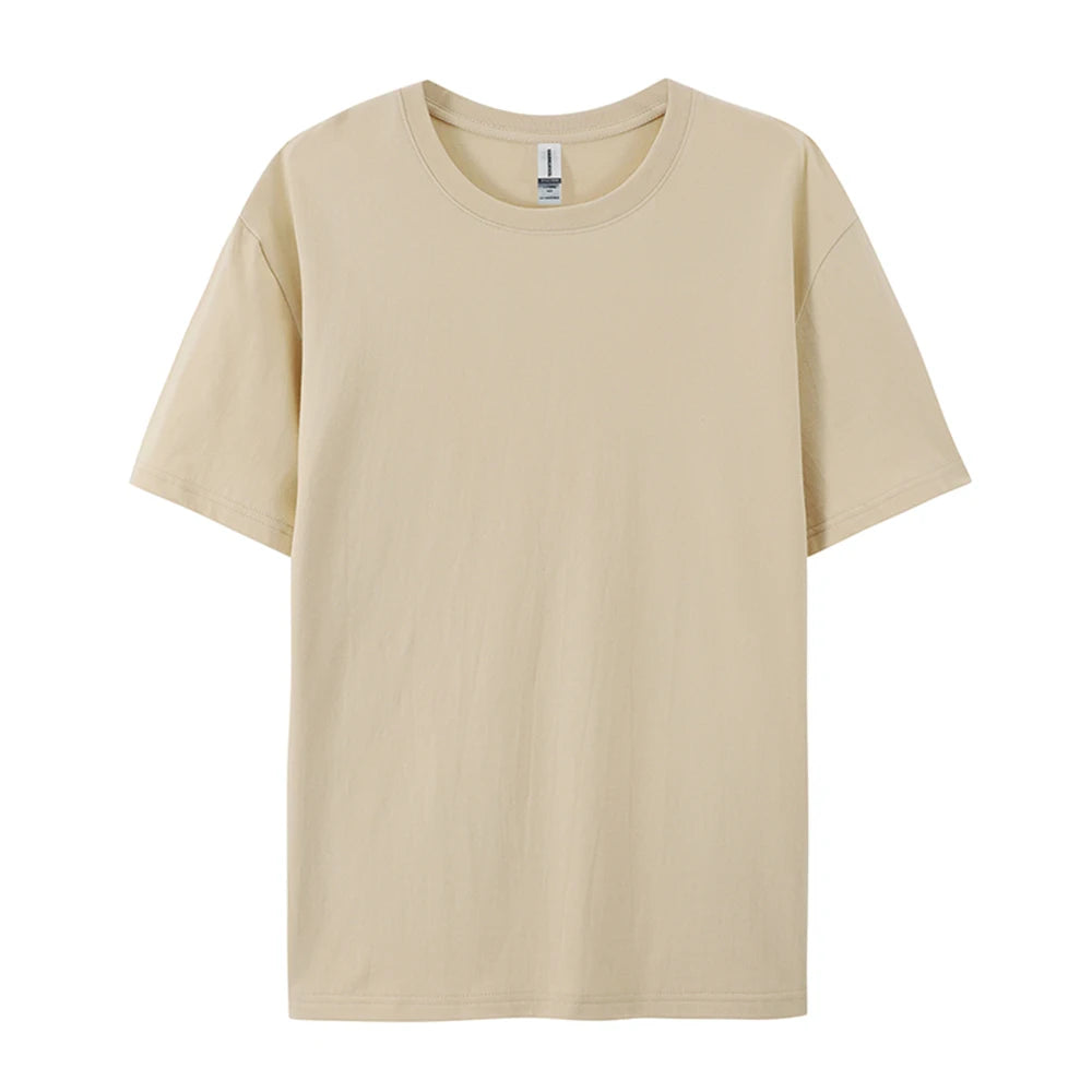 Cotton Solid Color T-Shirts Men Woman Short Sleeve Fashion Brand Trend Casual Soft Clothing Tees Breathable Summer Tops