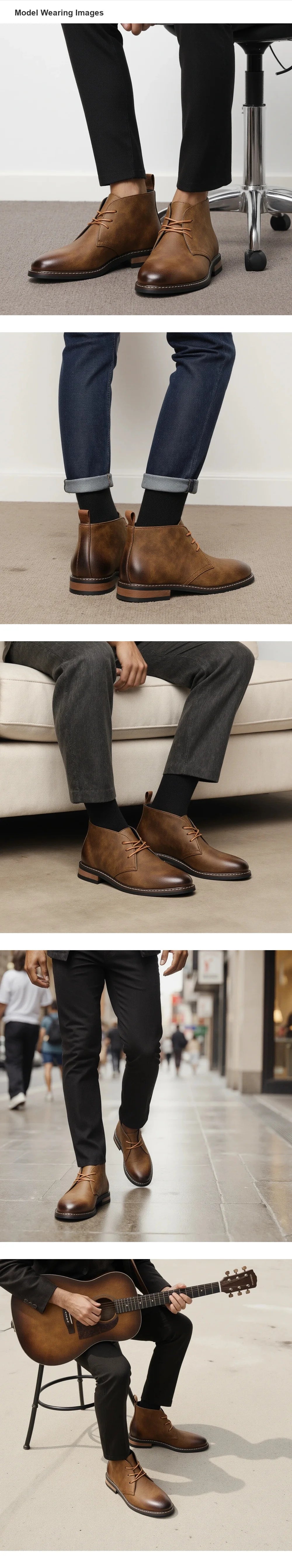 Boots Leather 2026 Retro Brand Comfortable Fashion Casual  Men Desert Boots