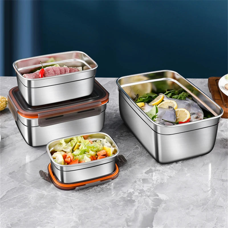 Keep your food fresh with this 304 Stainless Steel Bento Lunch Box. Airtight, leakproof, and eco-friendly design — ideal for school, work, or travel meals.
