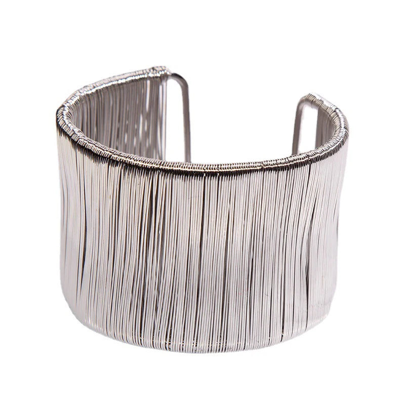 Women’s Wide Adjustable Cuff Bracelet – Gold-Tone Fashion Jewelry”