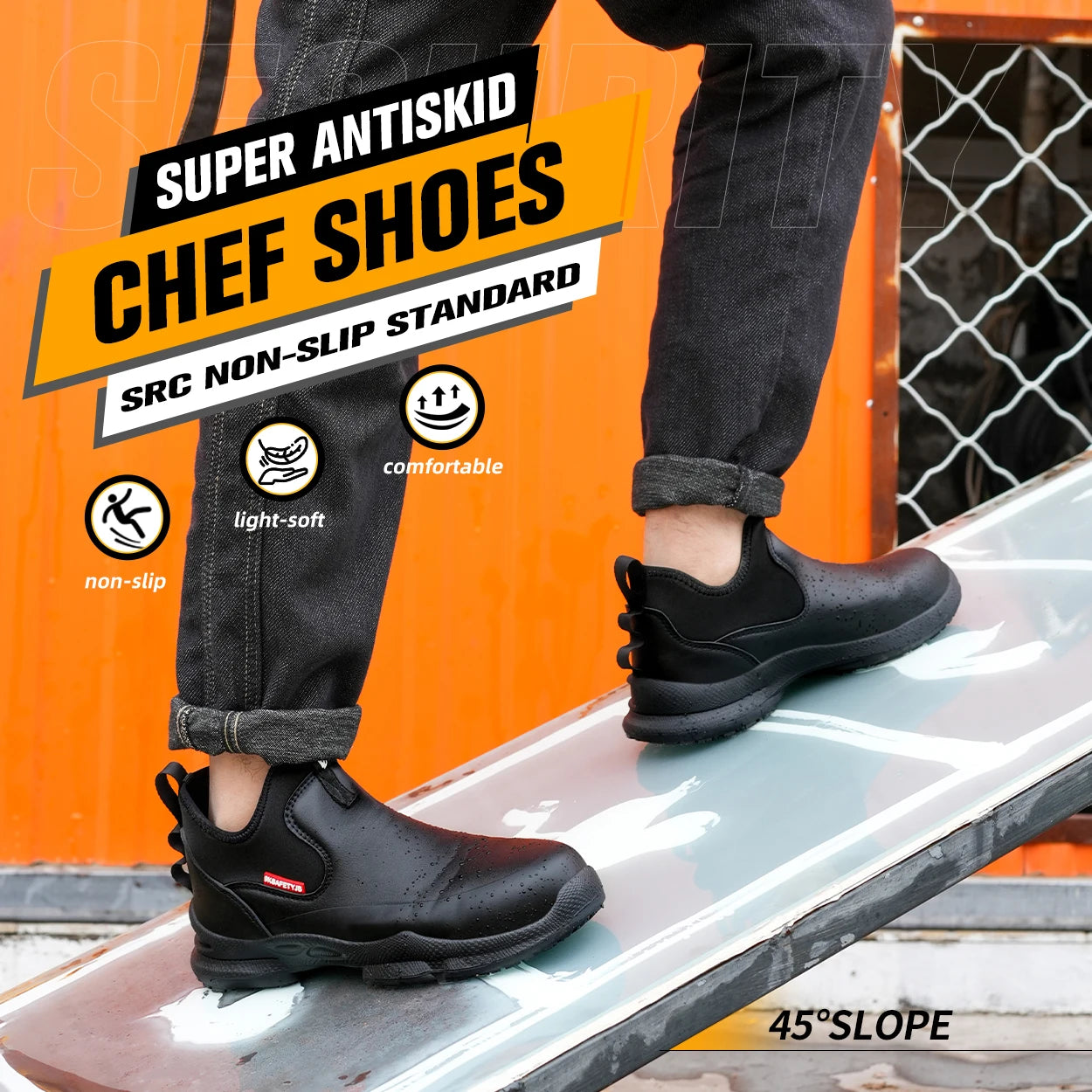 Chef Shoes Four Seasons Anti Slip Oil Resistant Business Casual Men's Work Shoes Fashion Comfort Soft Soled Waterproof Shoes