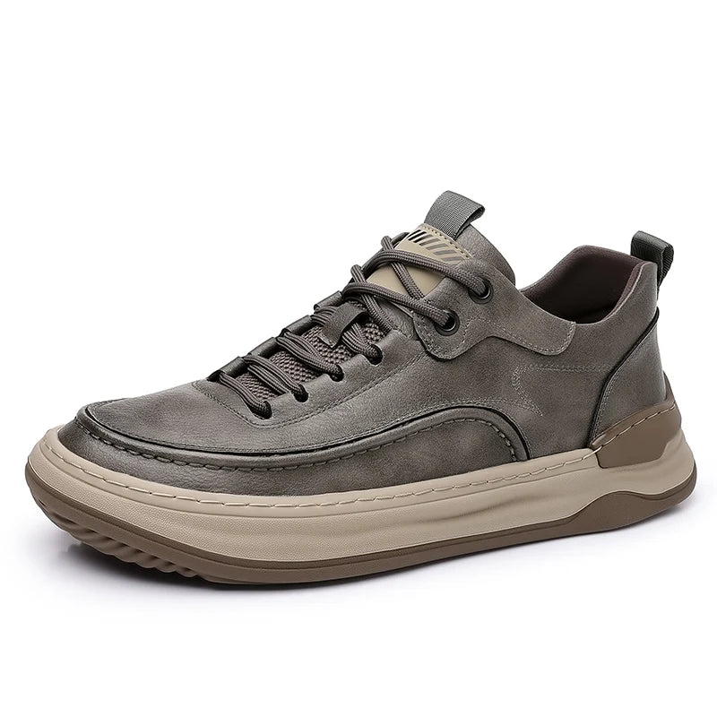 Sport Shoes Genuine Leather Men's Shoes  Brand Casual Shoes Lace up Mens Sneakers Italian Breathable Tenis  Skateboard Shoe