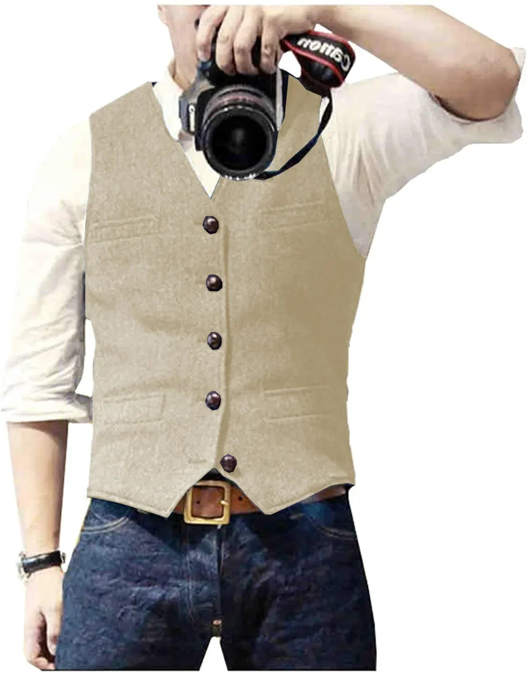 Men’s Formal Slim Fit Vest with Button Closure
