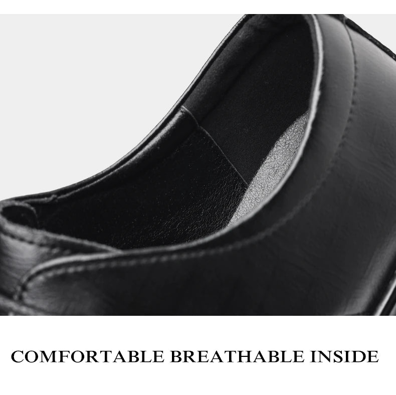 Spring/Summer Men 37-45 Men's Flat/6CM Heightening Elevator Shoes Business Formal Leather Shoes Man British Casual Wedding Suit