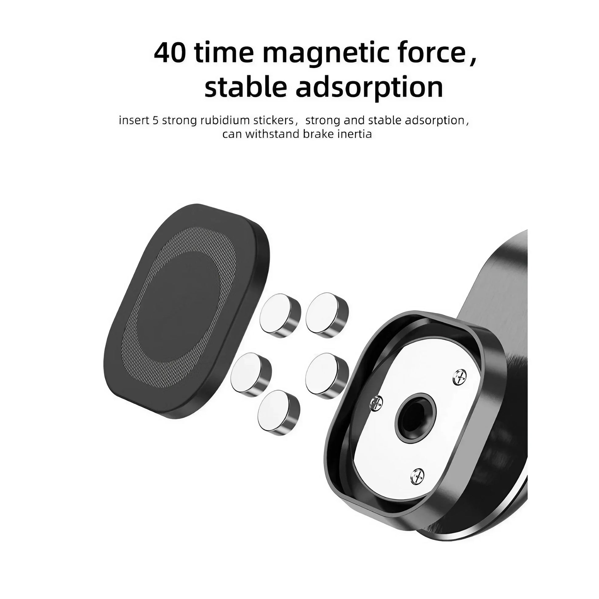 Magnetic Car Phone Mount - Strong L-Type Navigation Stand, 360° Rotation, Universal Fit for All Models, Holder for Smartphones